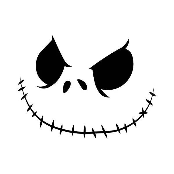 Skellington Jack Halloween Fait Face Des Silhouettes Visages Vectoriels Halloween — Image vectorielle