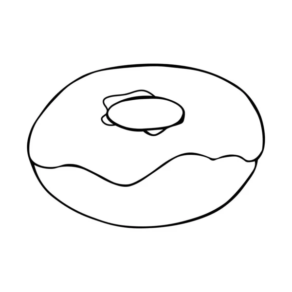 Munkklotter. Handritad vektor illustration. Donut isolerad på vit bakgrund. Linjekonst. — Stock vektor