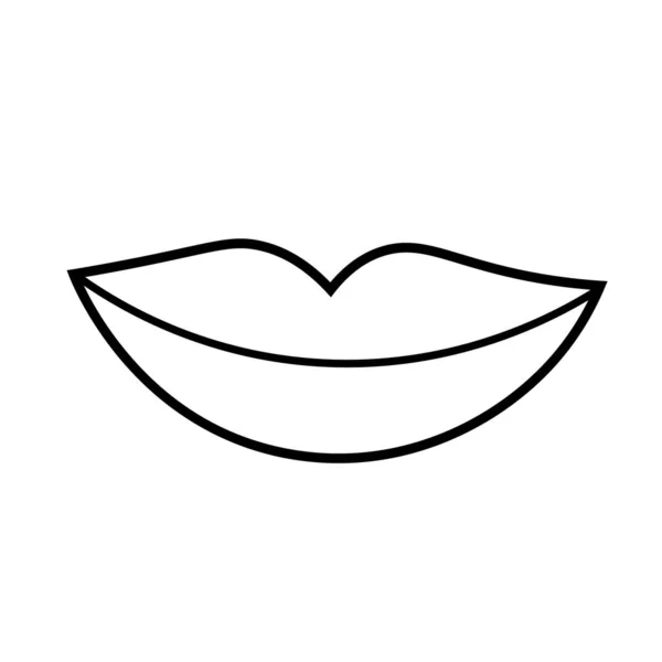 Ajakikon. Doodle emberi ajkak elszigetelt fehér háttérrel. Vektor illusztráció énekelni. Egyszerű vonalstílus web, képeslap, poszter, design. Üzleti koncepciók. — Stock Vector