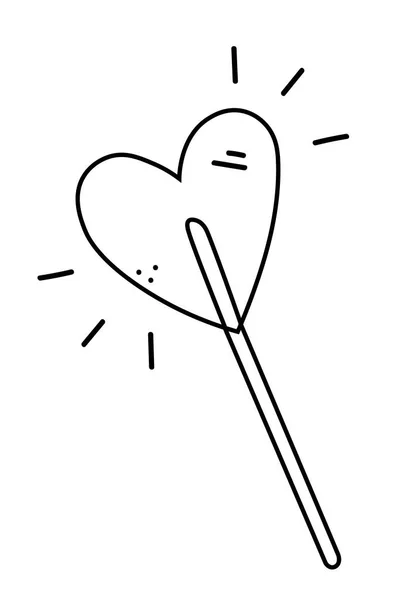 Καρδιά Γλειφιτζούρι Εικονογράφηση Διάνυσμα Στυλ Doodle Απομονώνονται Λευκό Φόντο Candy — Διανυσματικό Αρχείο