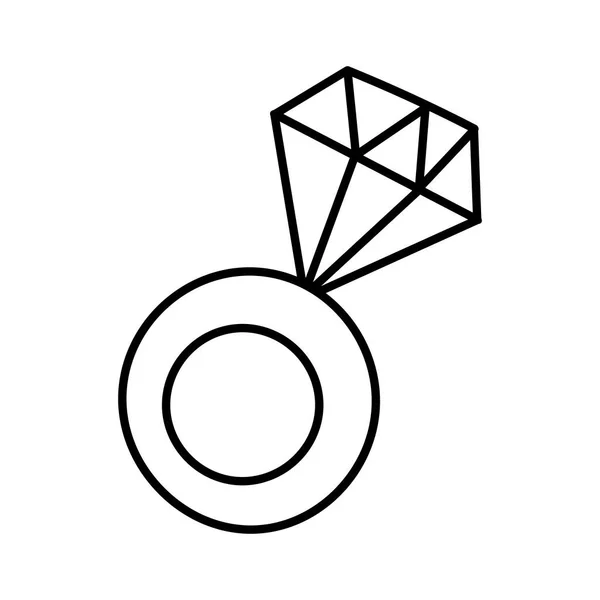 Кольцо Большим Бриллиантом Обложка Иконки Обручального Кольца Векторная Иллюстрация Стиле — стоковый вектор