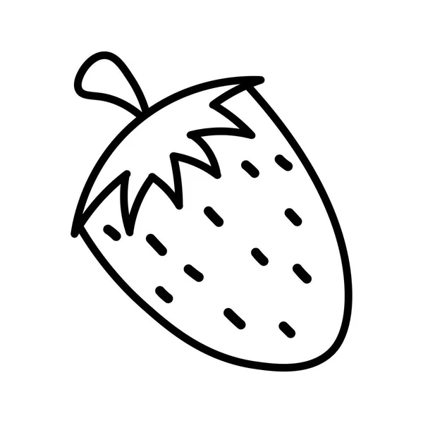 Ikon Stroberi Buah Kontur Garis Strawberry Simbol Ilustrasi Vektor Dalam - Stok Vektor