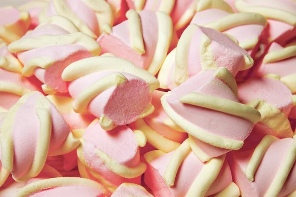 Růžové a žluté pozadí Marshmallow. — Stock fotografie