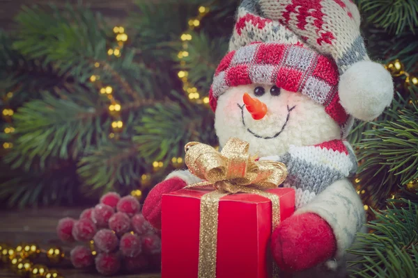 Weihnachten und Neujahr Schneemann — Stockfoto