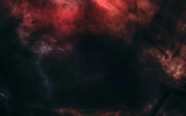 Deep space landscape in red tones — Stock Photo, Image