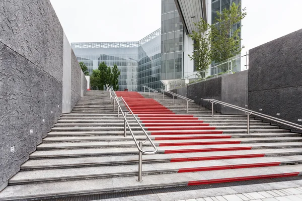 Trap naar receptie ingang gebouw Stockfoto