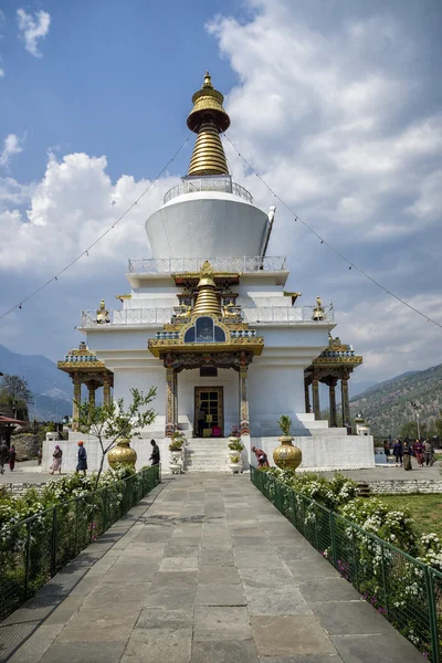 Εθνικό Μνημείο Chorten Βρίσκεται Τιμπού Πρωτεύουσα Πόλη Του Μπουτάν Χτίστηκε — Φωτογραφία Αρχείου