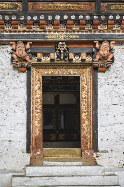 Drzwi Tashichho Dzong Thimphu Bhutan — Zdjęcie stockowe