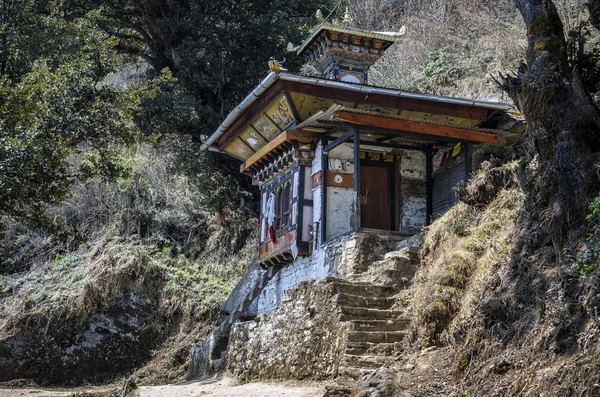 Templo Largo Del Sendero Hacia Nido Del Tigre Paro Bután — Foto de Stock