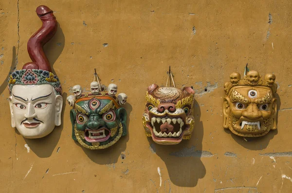 Célèbres Masques Caractère Bhoutanais — Photo