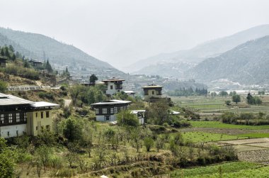 Thimphu, Bhutan köyleri havadan görünümü