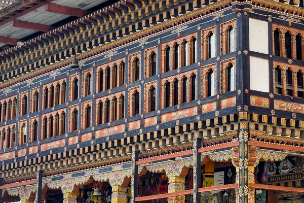 A arquitetura de Tashichho Dzong, Thimphu, Butão — Fotografia de Stock