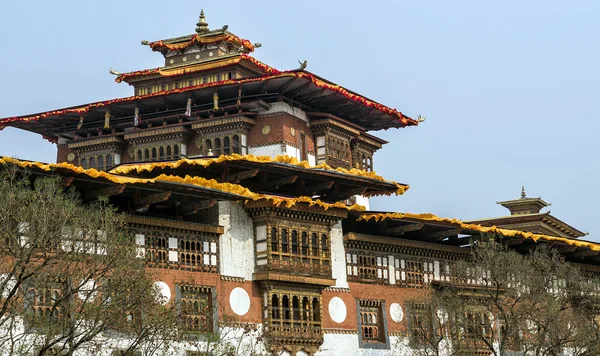 De architectuur van Punakha Dzong, Bhutan — Stockfoto