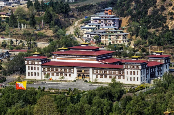 Nowy Budynek Parlamentu Thimphu Bhutan Parlament Bhutanu Wynika Trashi Chhoe Obrazek Stockowy