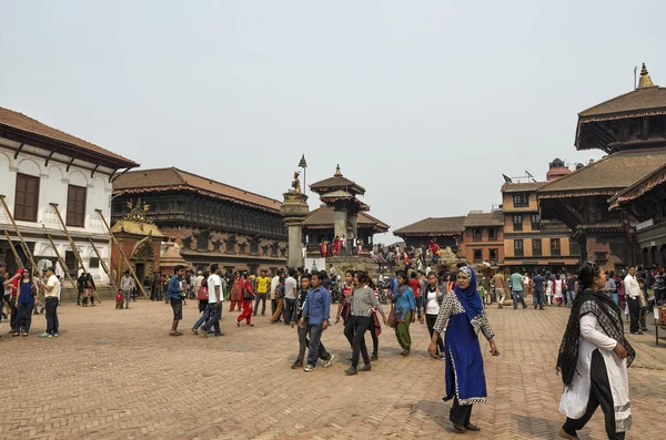 Kathmandu Nepal Kwietnia 2016 Odszkodowanie Ulicy Budynku Bhaktapur Wielkim Trzęsieniu — Zdjęcie stockowe