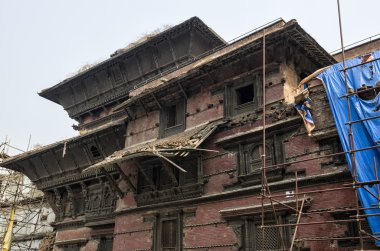 Durbar Meydanı 2015 yılında, büyük depremden sonra Katmandu, Nepal zarar
