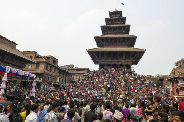 Katmandú Nepal Abril 2016 Gran Número Público Reúne Plaza Katmandú —  Fotos de Stock