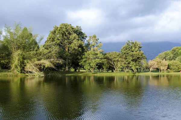 Taiping lago jardim ao pôr do sol, Taiping, Malásia — Fotografia de Stock