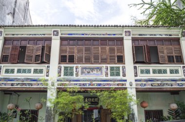 Georgetown Penang, Malezya - 13 Aralık 2015: Görüntü güzel miras colonial evlerin Georgetown, Penang, Malezya.