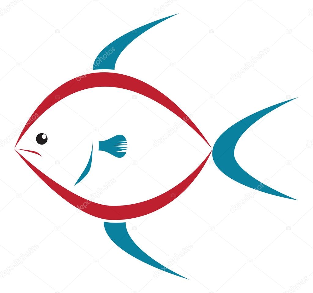ブラシ ストロークの魚アイコン ・ イラスト — ストックベクター