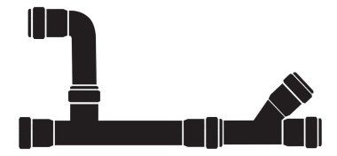 Sıhhi tesisat boru çeşitli açıların topluluğu