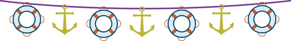 Symbole der nautischen Bootfahrt — Stockvektor