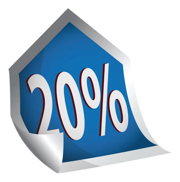 Twintig procent sticker vectorillustratie — Stockvector