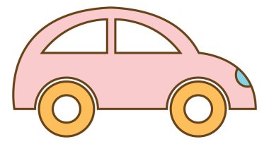 Araba beyaz arka plan vektör çizim basit simgesine