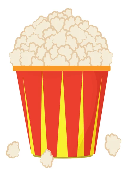 Bol en plastique vectoriel dessin animé avec pop-corn — Image vectorielle