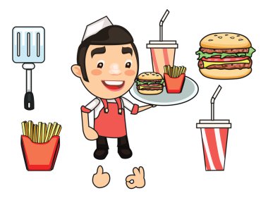 hamburger ve patates kızartması clipart Restoran 