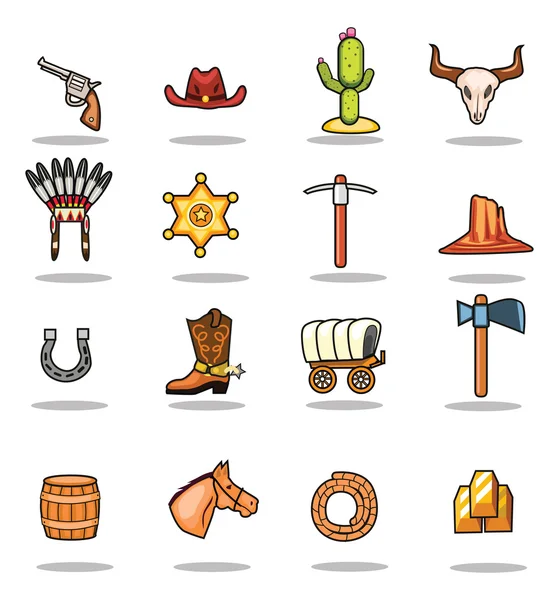 Western gear and symbols — Stock Vector