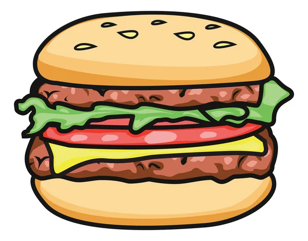 Hamburger ve patates kızartması clipart Restoran — Stok Vektör