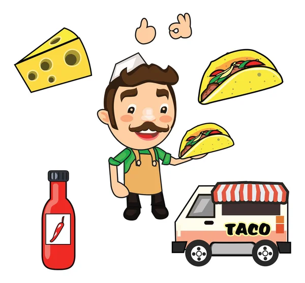 Icônes de stand taco illustration — Image vectorielle