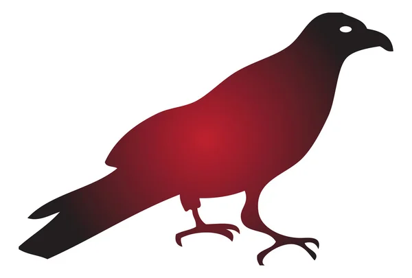 Vector silhouette of a crow — Stock Vector