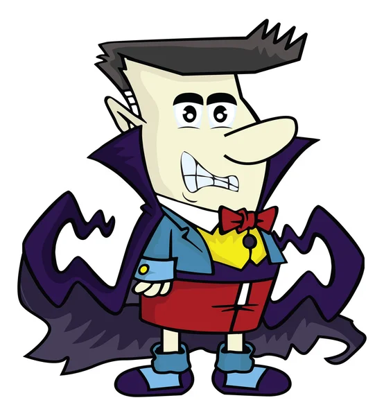 Draculas visage personnage de bande dessinée — Image vectorielle