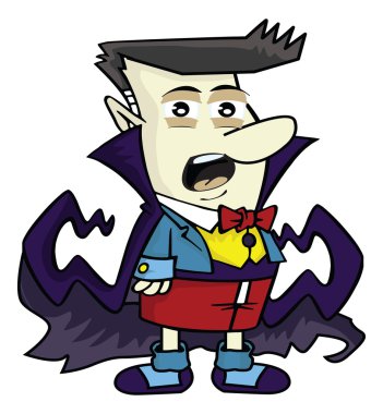 Draculanın yüz çizgi film karakteri 