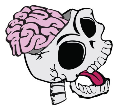 Çizgi film kafatasları ve yüzler