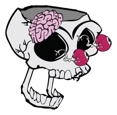 Çizgi film kafatasları ve yüzler