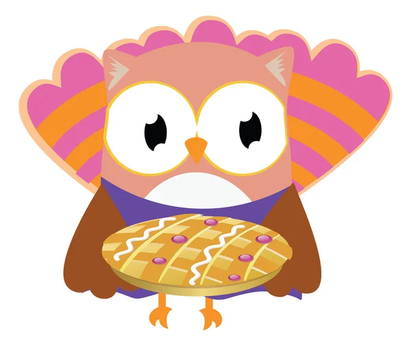 Vector Set of Thanksgiving Themed Owls — Stock Vector