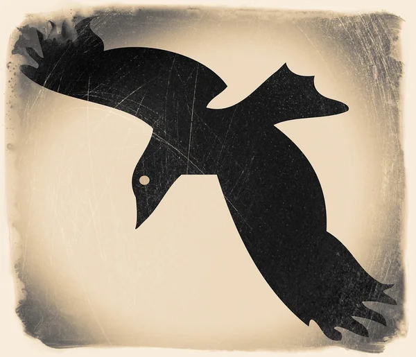 Czarne na białym tle wektor sylwetki carrion crow — Wektor stockowy