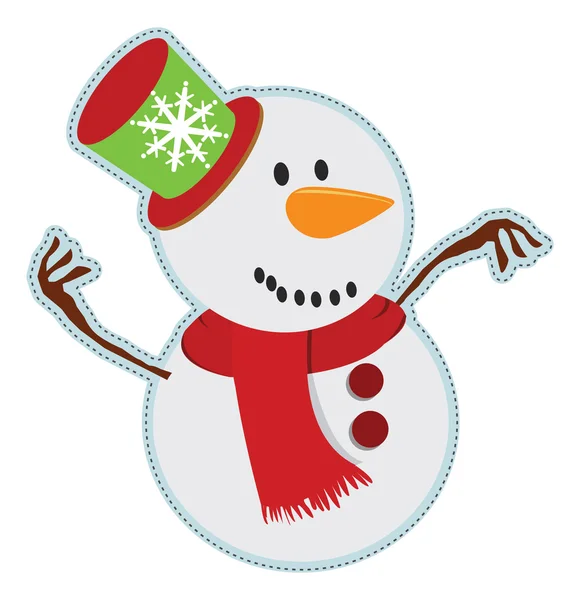 Christmas snowman vector illustration — Stock Vector