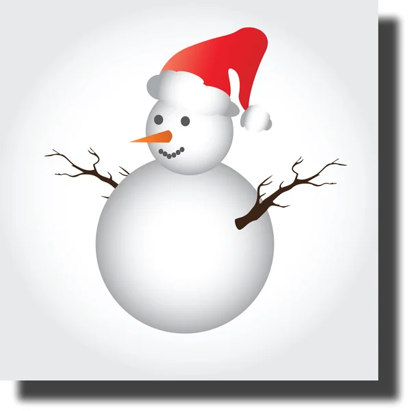 Christmas snowman vector illustration — Stock Vector