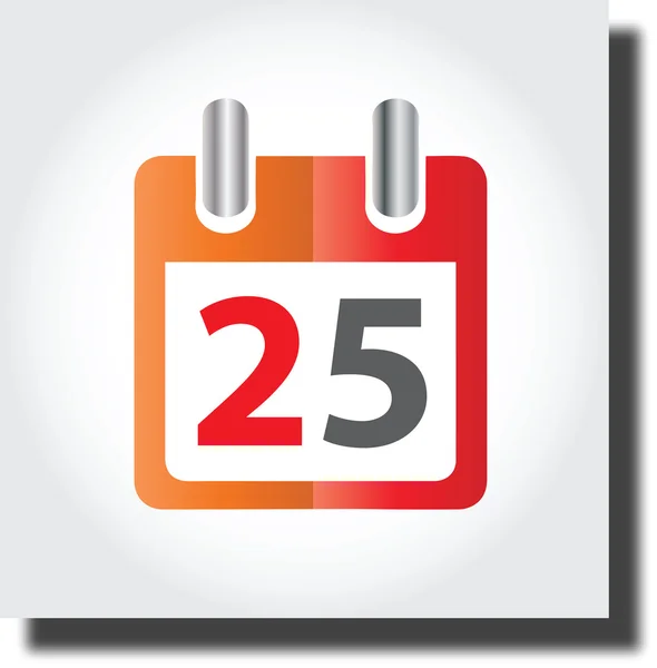 Kalender 25. Datum — Stockvektor