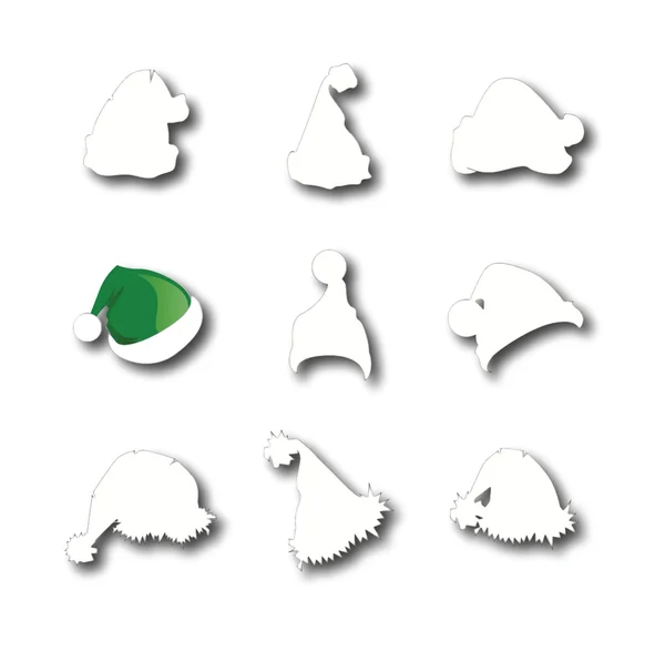 Chapeaux de Père Noël gribouillis — Image vectorielle