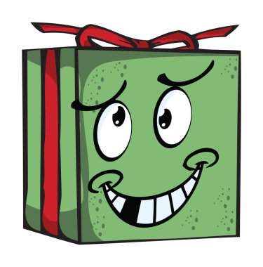 Hediye komik ifade karakterleri vektör