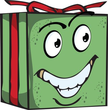 Hediye komik ifade karakterleri vektör