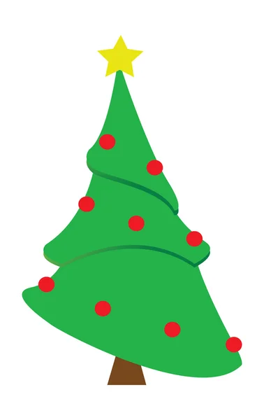 Kerstboom Vector Illustratie — Stockvector