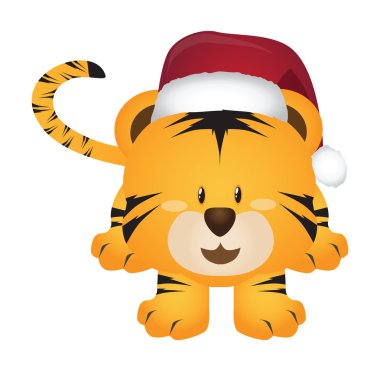 Noel Baba şapkaları sevimli hayvanlar