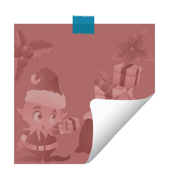 Fond avec elfe de Noël — Image vectorielle