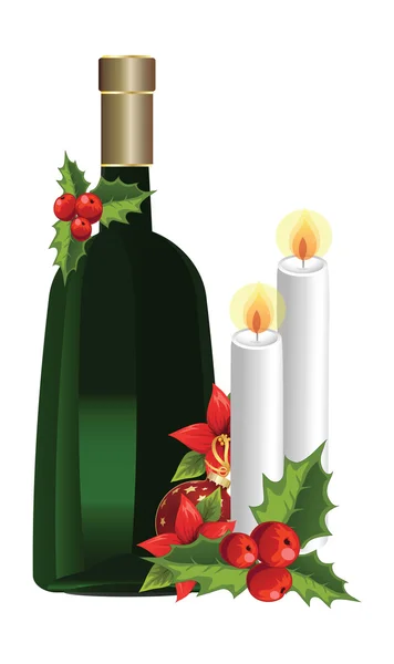 Christmas candle vector art — Stock Vector